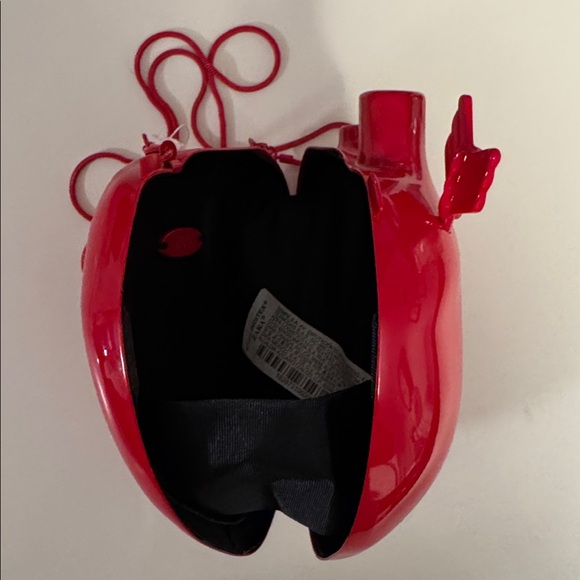 Zara Red Glossy Heart Hard Case Crossbody Bag Never Used - Picture 12 of 15